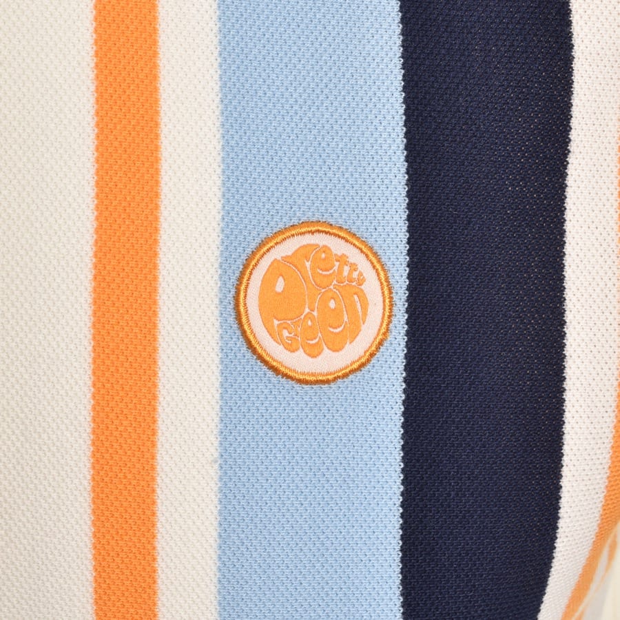 Alternative Image for ProductPretty Green Engineered Stripe Polo T Shirt Cream3